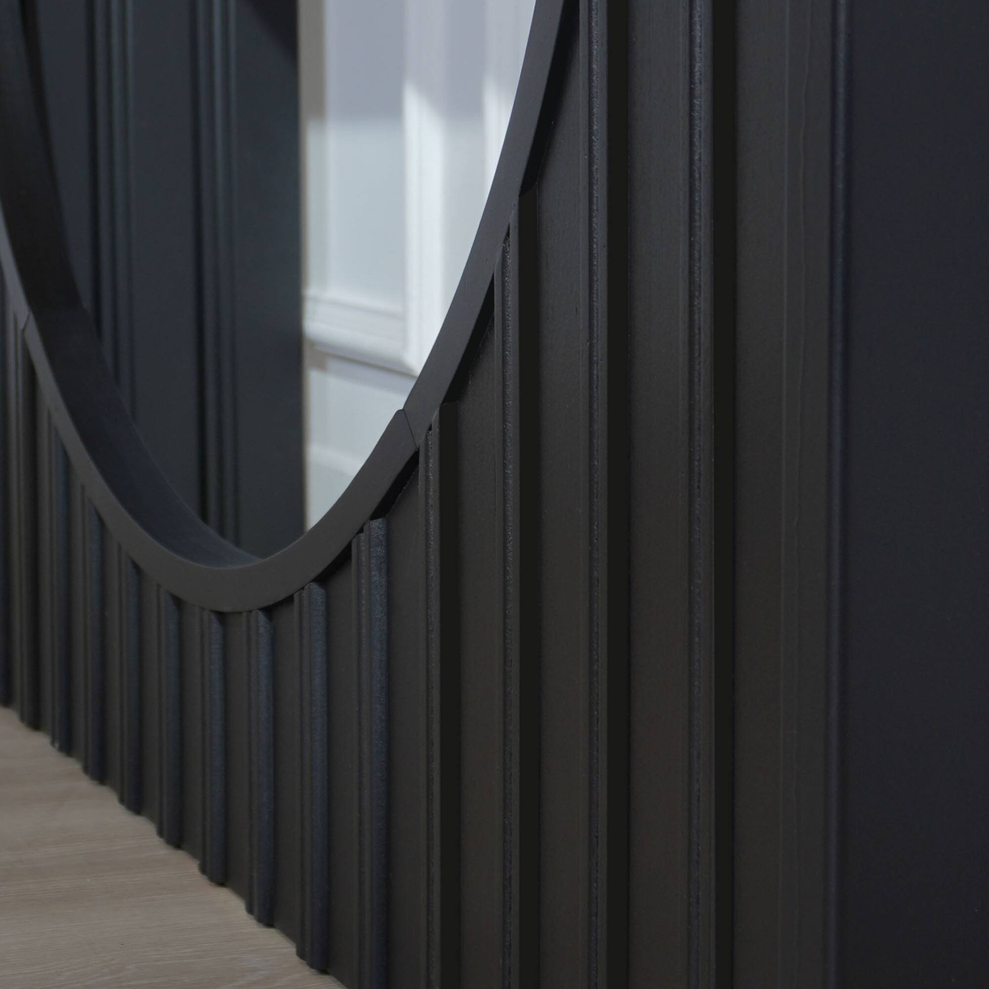 Alt View 10. GOODSILO - Modern Minimalist Console Table with Arch Base and Wood Top, Long Entryway Table for Living Room or Hallway - Black+Natural.