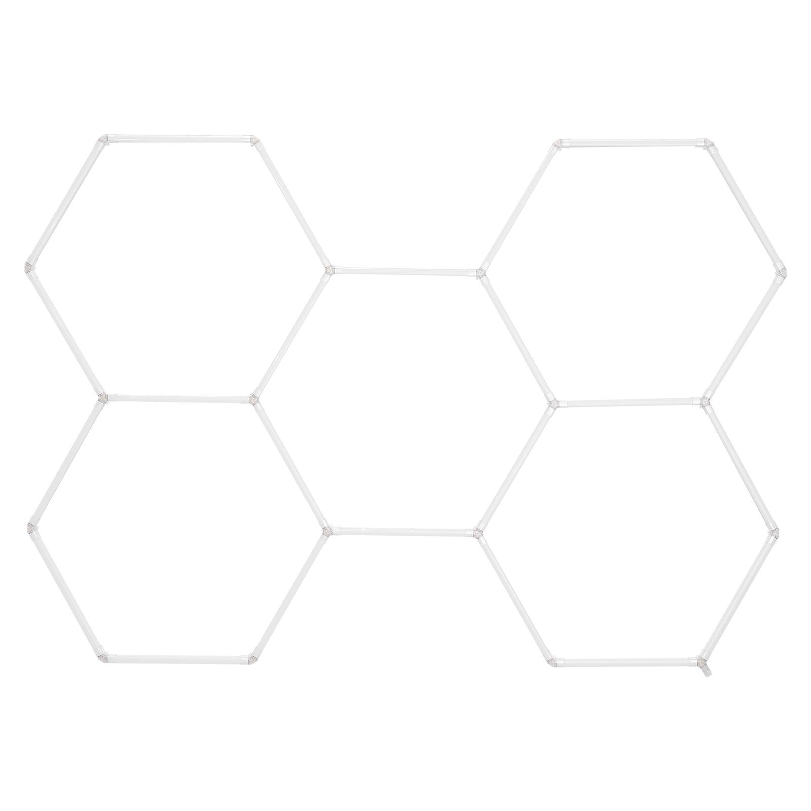 Alt View 5. VEVOR - Hexagon Garage Lights, 26400LM, 6500K 5 Grid Systems Honeycomb Hexagonal Garage LED Lights - White.