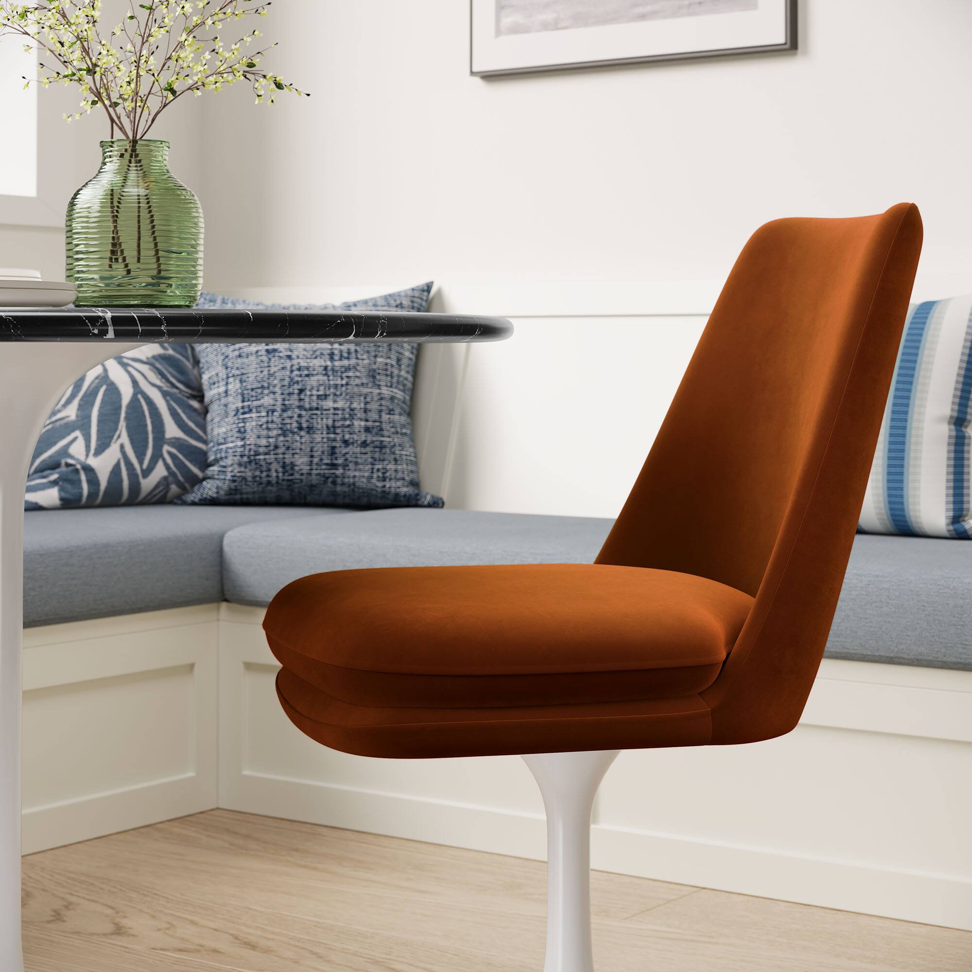 Alt View 6. Modway - Lippa Swivel Dining Performance Velvet Side Chair by Modway - Brown.