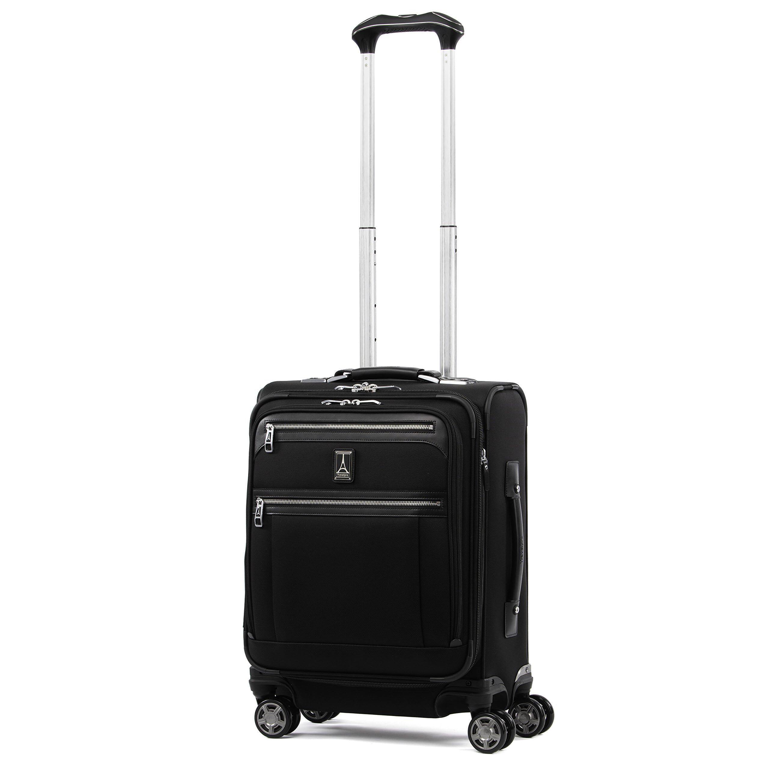 Back. Travelpro - Travelpro Platinum Elite Softside Expandable 19" Carry On Spinner - Shadow Black.