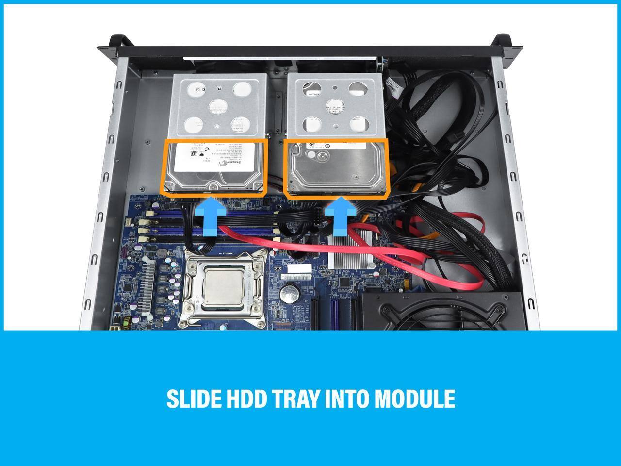SLIDE HDD TRAY INTO MODULE