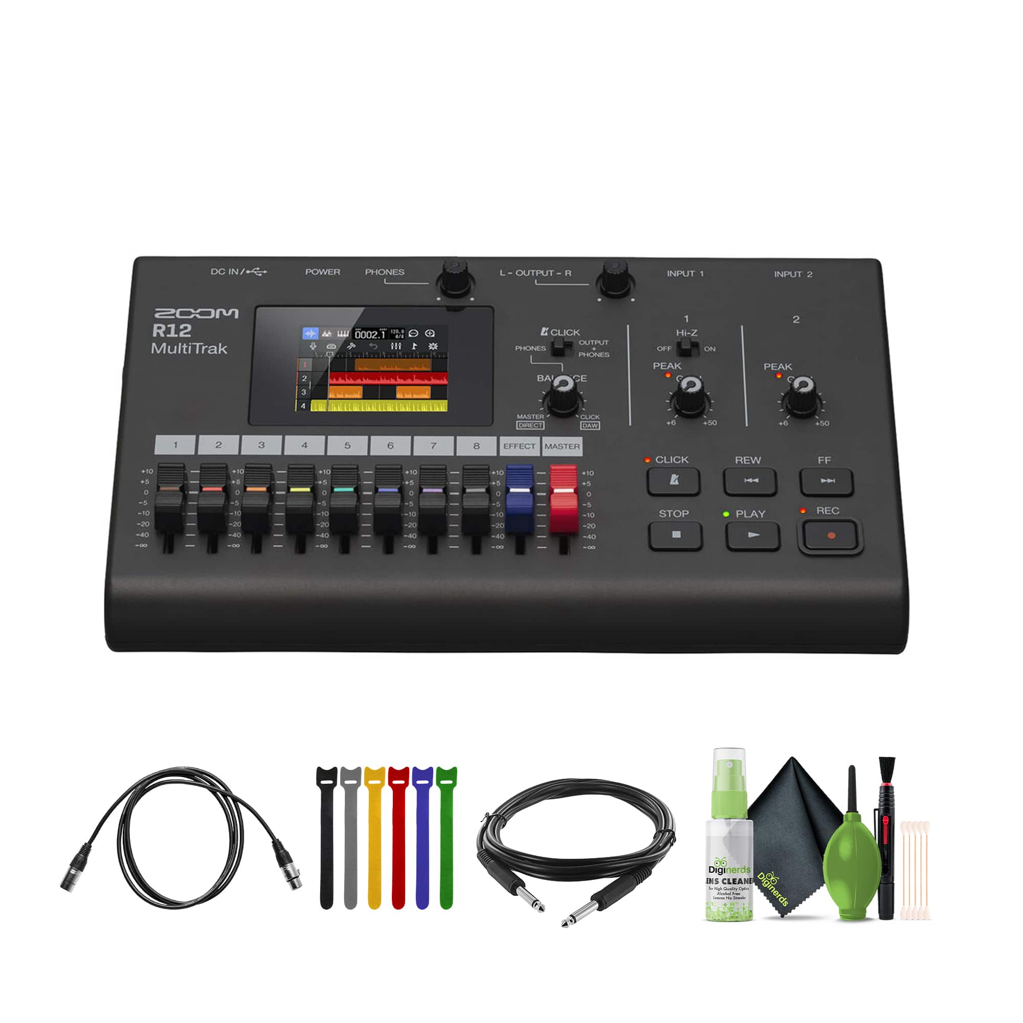 Zoom - Digital Multitrack Recorder (R12),  Balanced Interconnect, Bundle