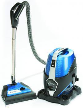 Left. EnviroCare - S10NA Canister Vacuum – Bagless Water-Filtration, HEPA, 3.5 L Water Basin, Blue, 1200 W, 10-Year Warranty - Blue.