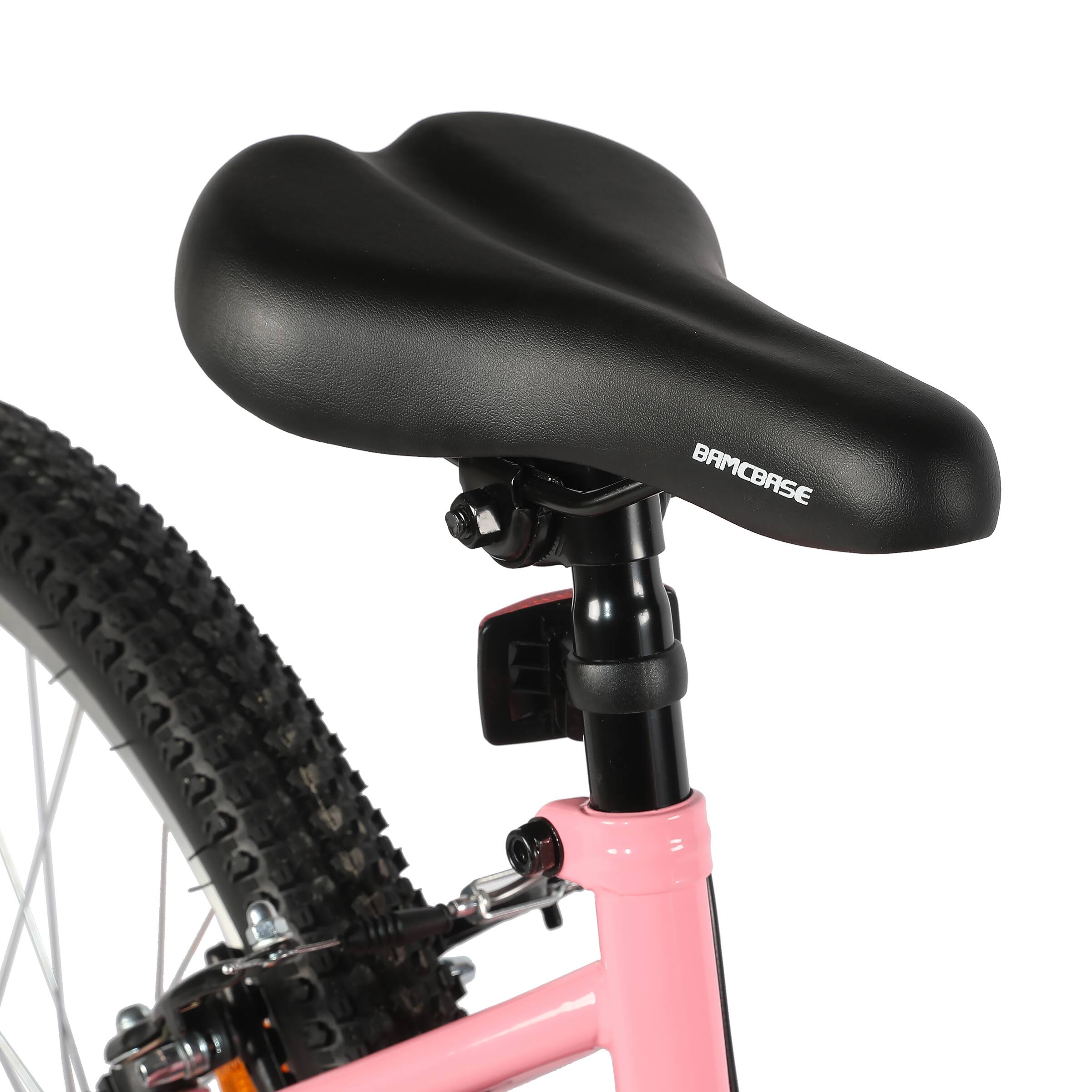 Alt View 9. HILAND - BAMCBASE Lavender 26'' Step-through Mountain Bike with 18-Speed, High-Tensile Steel Frame Bicycle, MTB Women, Pink - pink.