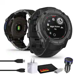 Garmin - Instinct 2X Solar - Tactical Edition Rugged GPS Smartwatch (Black) Bundle - Black - (2022)