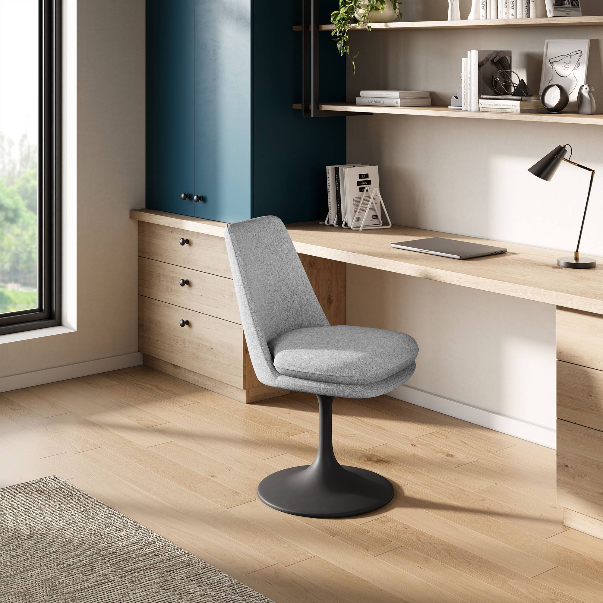 Alt View 4. Modway - Lippa Swivel Dining Upholstered Side Chair by Modway - Gray.
