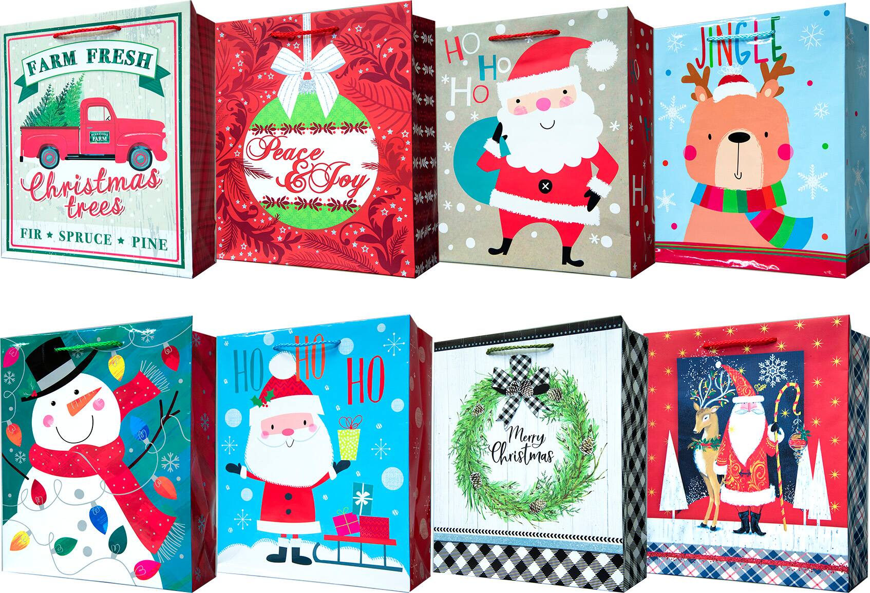 1. FARM FRESH  
   Christmas trees  
   FIR * SPRUCE * PINE

2. Peace & Joy

3. HO HO HO

4. JINGLE

5. HO HO HO

6. Merry Christmas