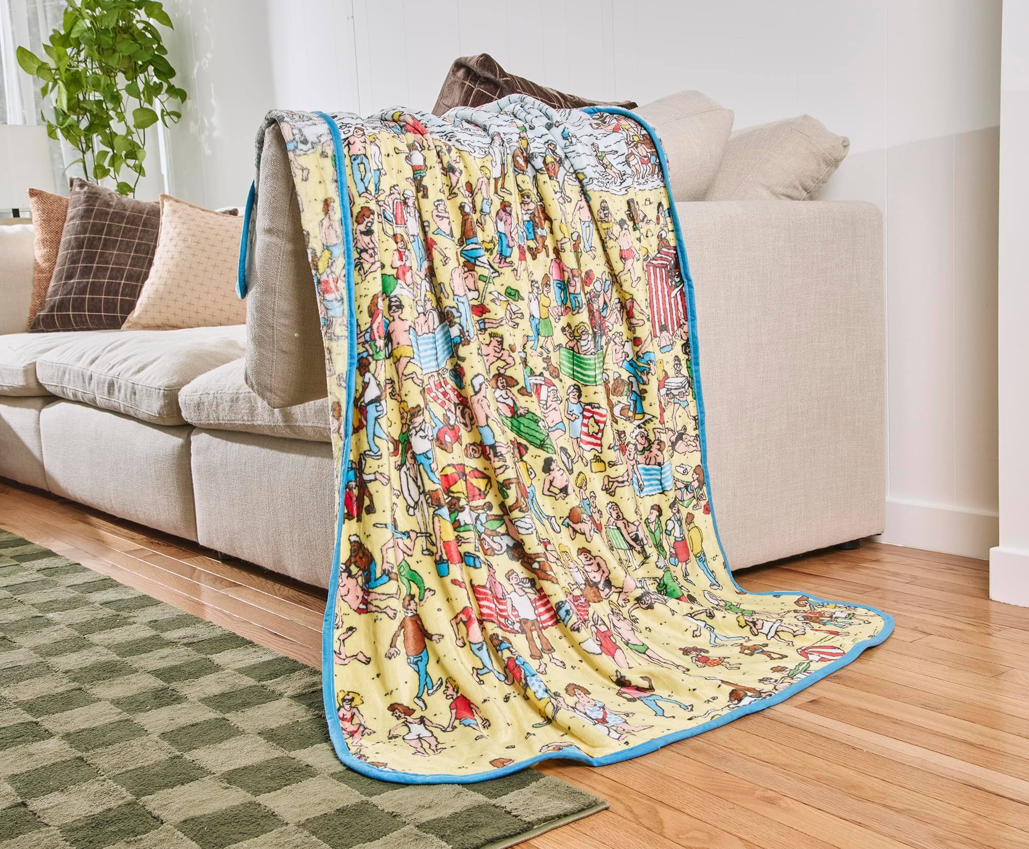 Alt View 5. Silver Buffalo - Where's Waldo? Beach Scene Fleece Throw Blanket | 45 x 60 Inches - Multi-Colored.