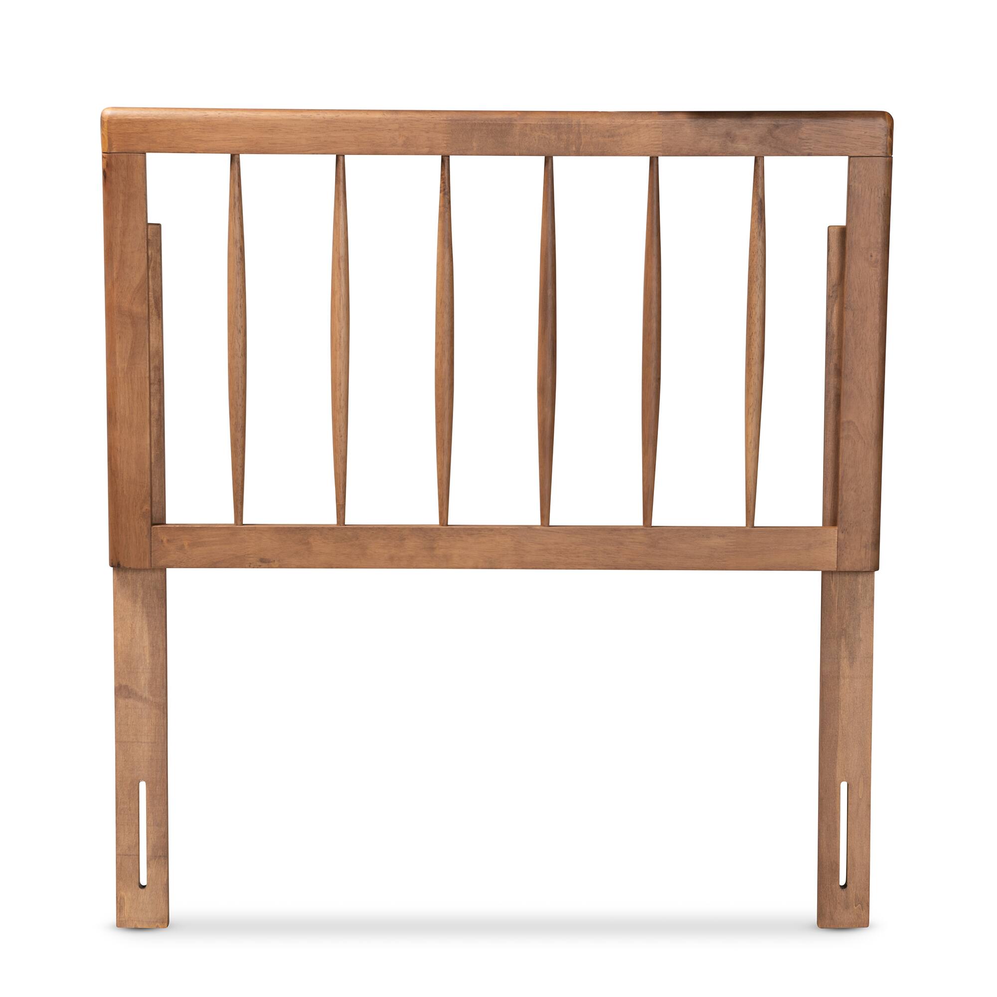 Angle. Baxton Studio - Valin Modern and Contemporary Finished Wood Twin Size Headboard - Ash Walnut.