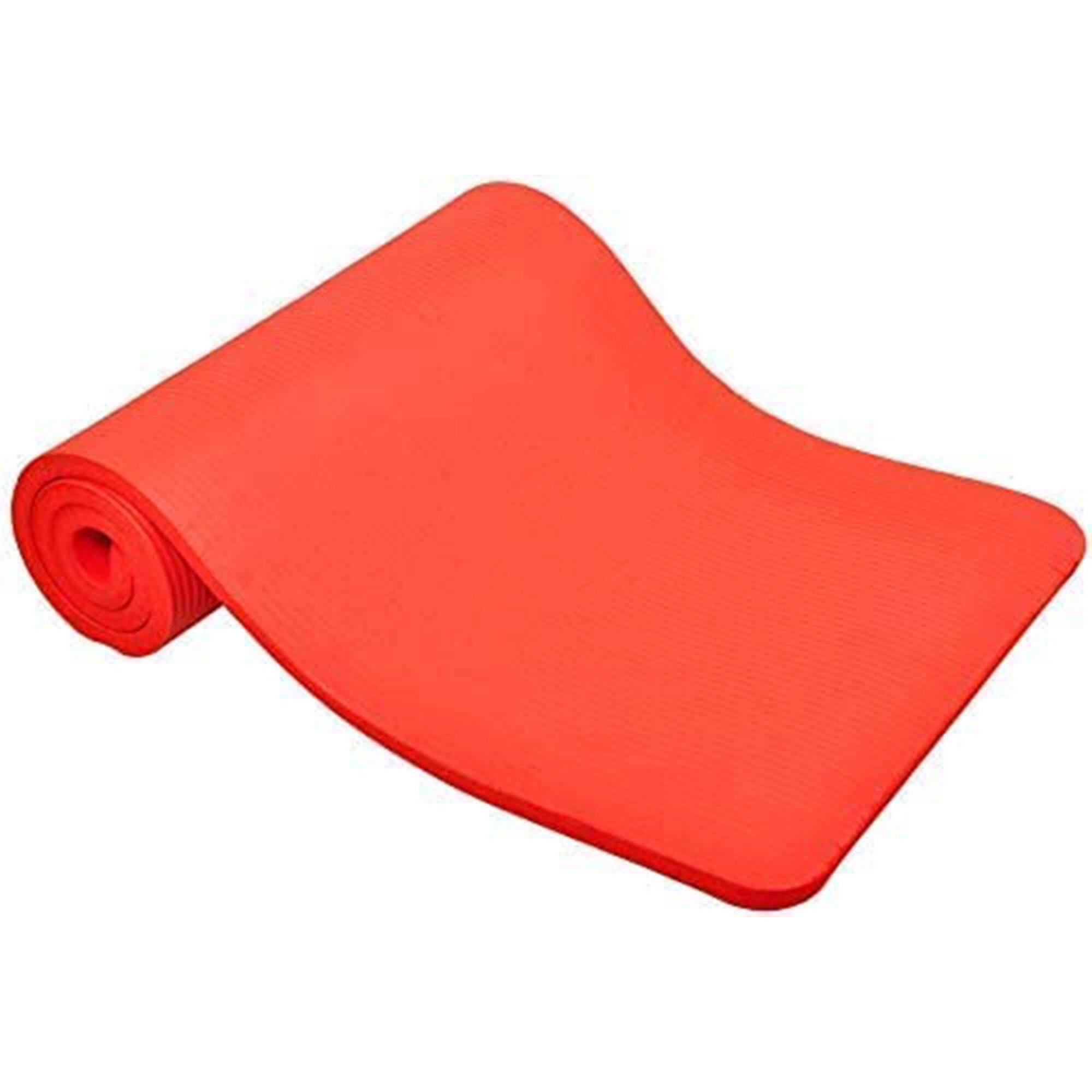 Alt View 7. BalanceFrom Fitness - BalanceFrom Fitness GoCloud 1" Extra Thick Exercise Mat w/Carrying Strap, Red - Red.