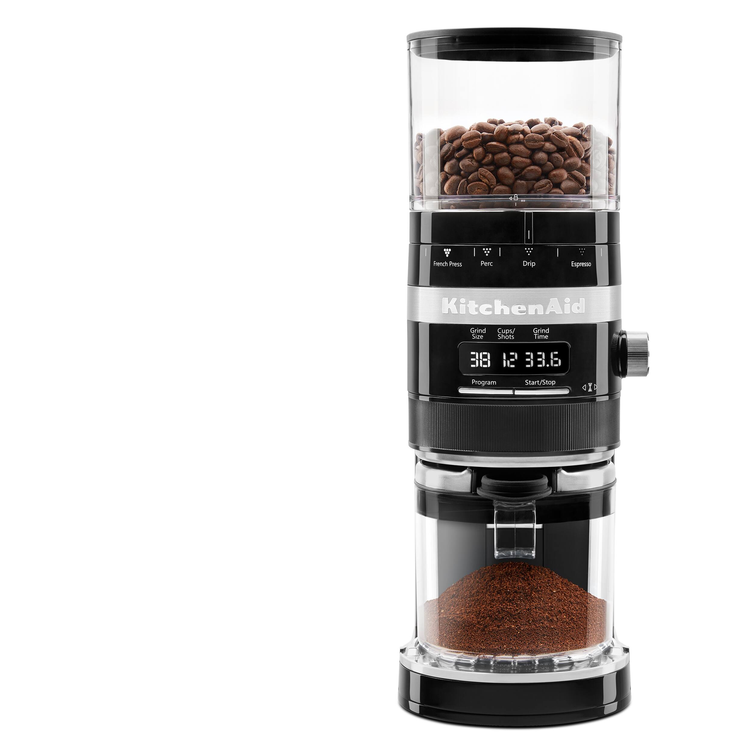 Angle. KitchenAid - Burr Coffee Grinder - Onyx Black.