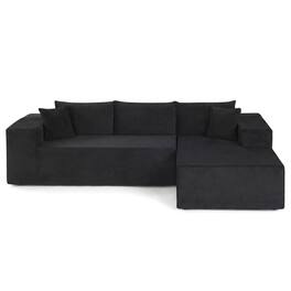 Costway - 110.5" Modular Sectional Sofa with Deep Seats & Comfy Backrests, Comfy Armrests - Black