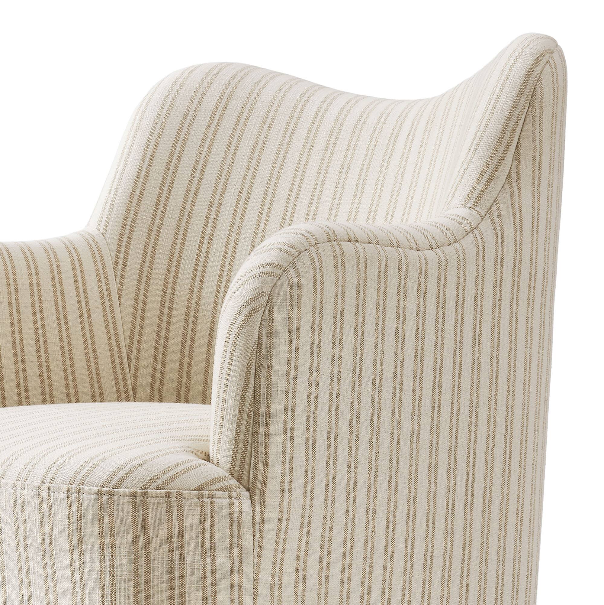 Alt View 5. Modway - Cordelle Linen Blend Swivel Dining Chair by Modway - Oatmeal Stripe.