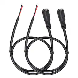 Unique Bargains - 2pcs DC Power Pigtails Cable, 5.5x2.1mm Female to Bare Wire, for PC, Laptop, Toys, Cellphone, Electronic Devices - Black