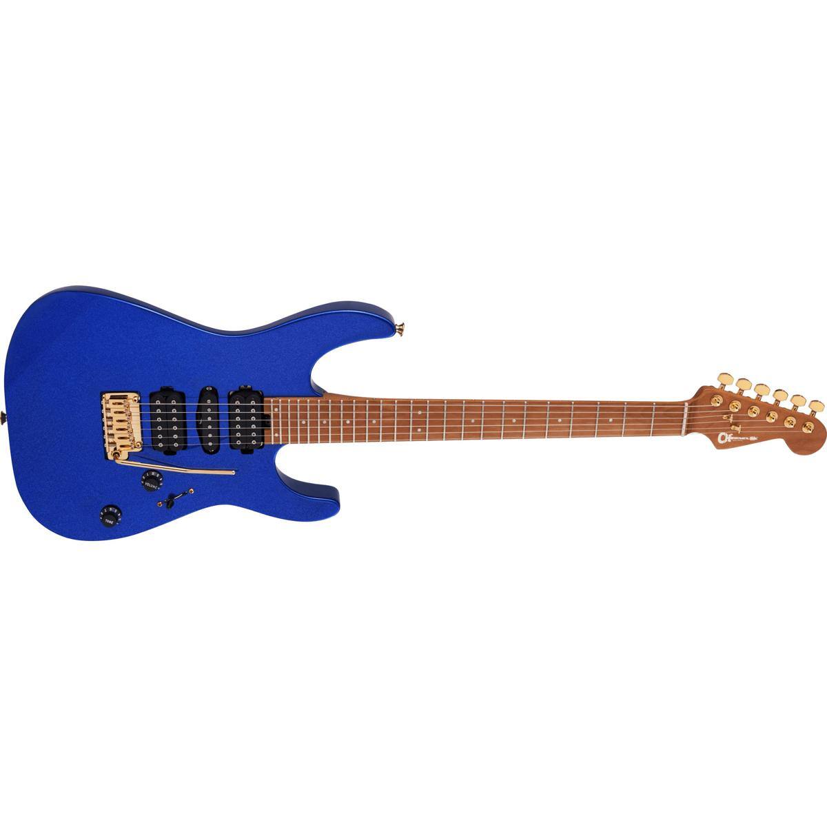 Alt View 3. Charvel - Charvel Pro-Mod DK24 HSH 2PT CM Electric Guitar, Caramelized Maple Fingerboard, Mystic Blue.