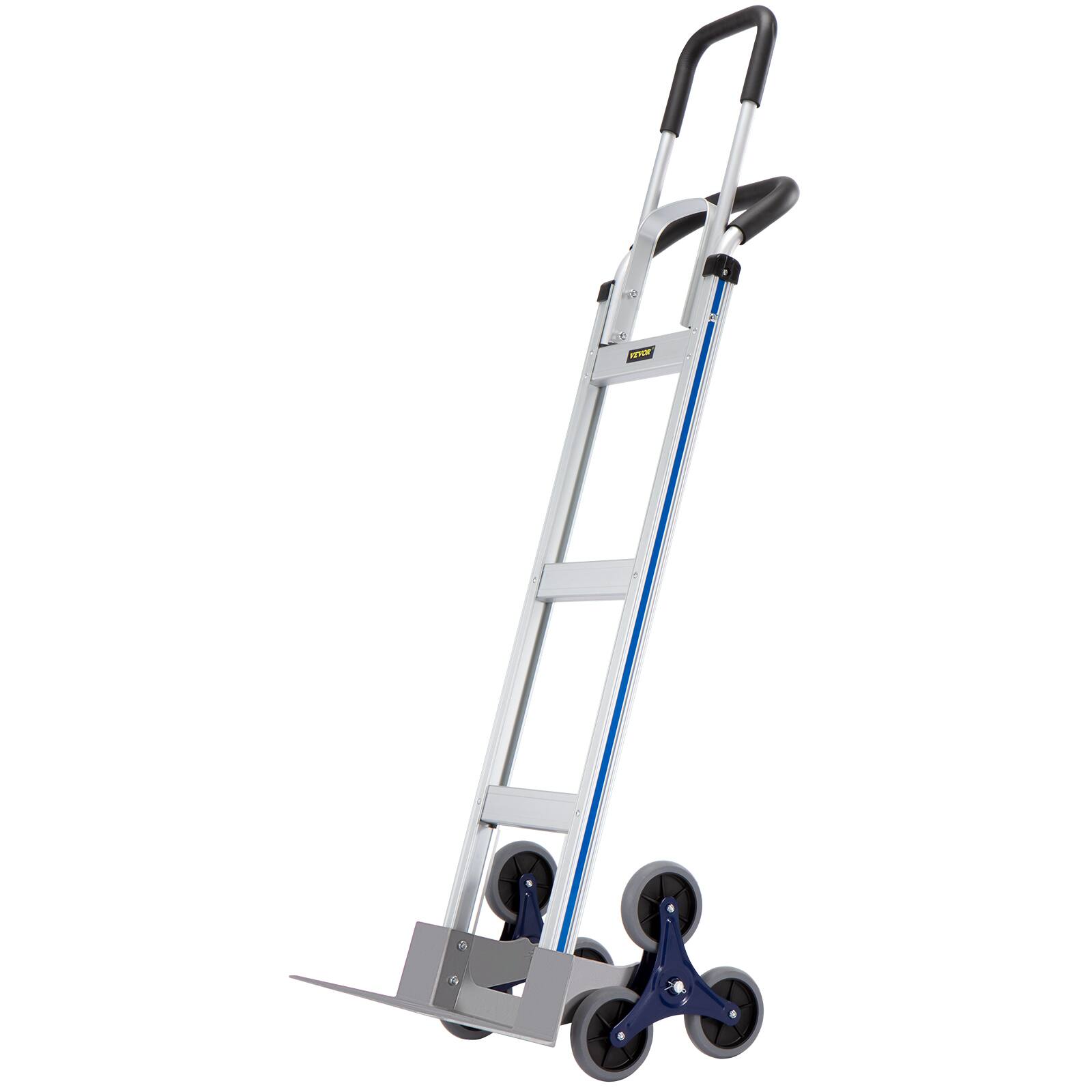Alt View 5. VEVOR - Stair Climbing Cart, 550 lbs Load Capacity, Aluminum Hand Truck Dolly with Dual Handles, Integrated Frame - Silver-grey.