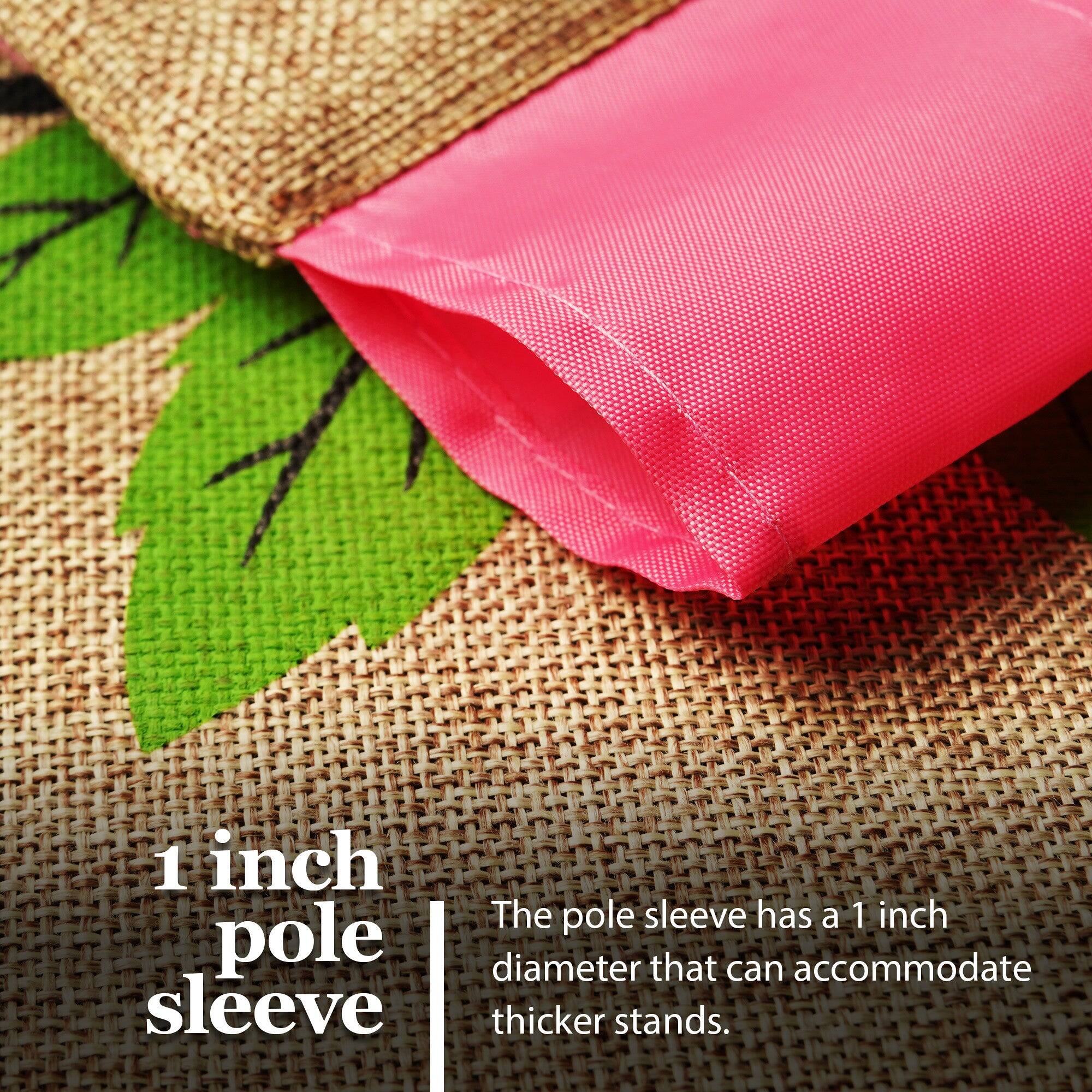 1 inch pole sleeve

The pole sleeve has a 1 inch diameter that can accommodate thicker stands.