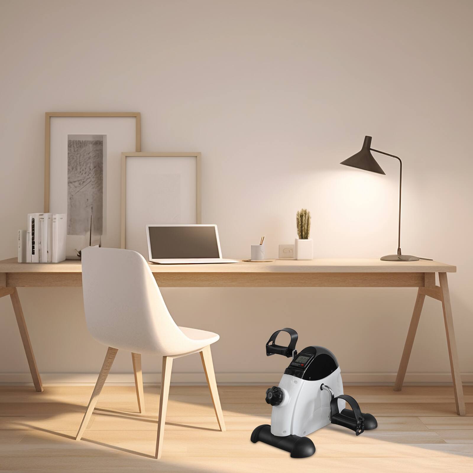 Alt View 2. Tiramisubest - Compact Home Rehabilitation Exercise Bike with LED Display, 120KG Capacity - Black|White.