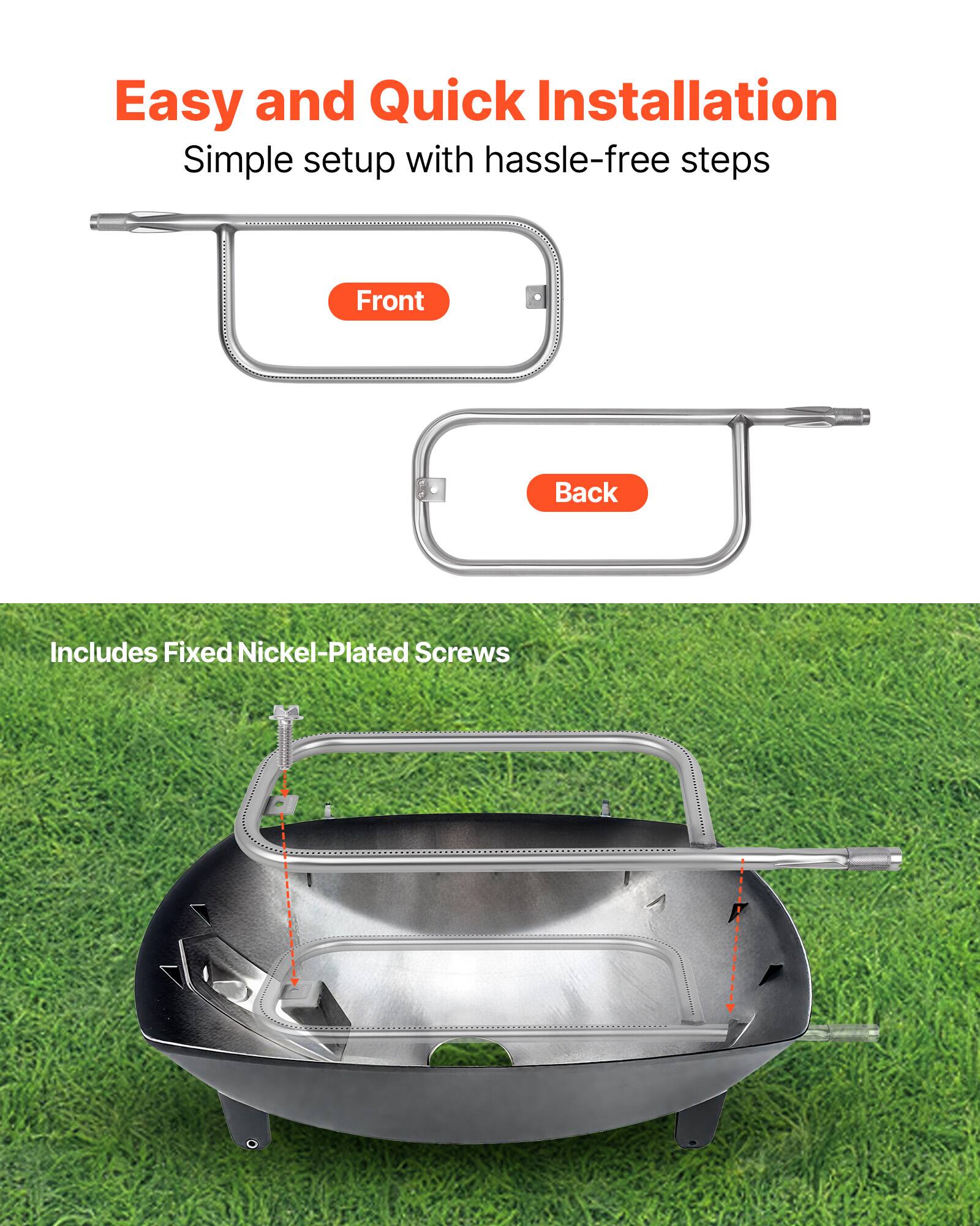Easy and Quick Installation  
Simple setup with hassle-free steps  

Front  
Back  

Includes Fixed Nickel-Plated Screws