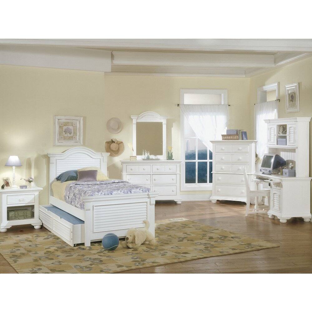Alt View 2. American Woodcrafters - Cottage Traditions 1-Drawer Nightstand - White Cottage - White.