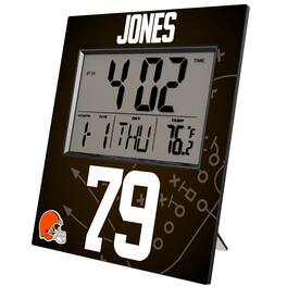 Keyscaper - Dawand Jones Cleveland Browns Digital Desk & Wall Clock - Multicolor