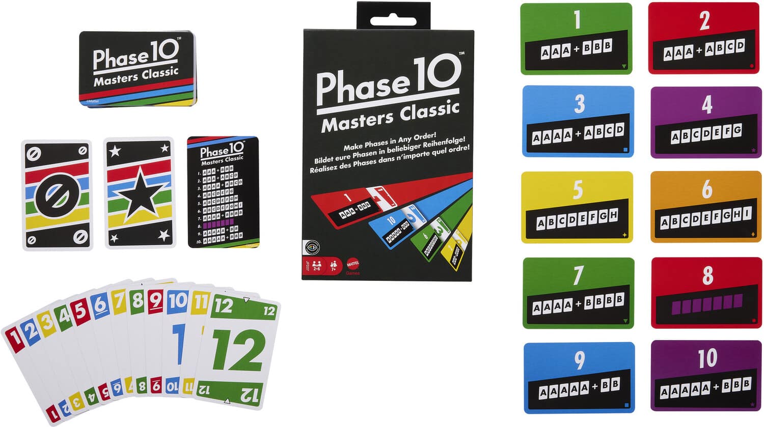 Mattel - Games - Phase 10 Masters Classic Card Game - Collectibles - Multicolor