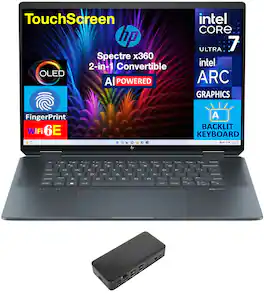 HP - Spectre x360 2-in-1 Laptop 16.0 2.8K (Intel Ultra 7-155H, 32GB LPDDR5X, 1TB PCIe SSD, Intel Arc, Win 11 Pro) - Slate Blue