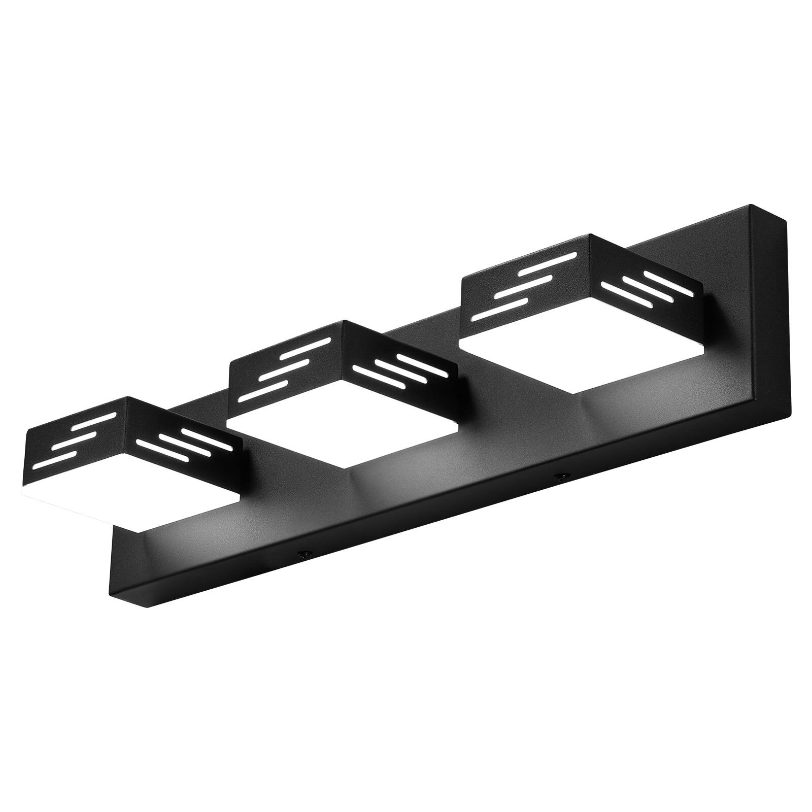Alt View 5. VEVOR - 3-Light LED Modern Vanity Light Fixtures, 19.69-Inch, Black Finish Bathroom Wall Lighting Fixture Over Mirror - Black.