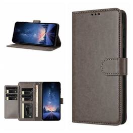 Dteck - Wallet Folio Case for Apple iPhone 17 Pro Max, Shockproof Magnetic PU Leather Flip Card Slots Stand Case - Gray