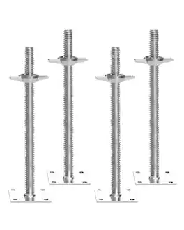 VEVOR - 4-Pack Adjustable Leveling Jacks, 18.2 In Adjustable Height & 3307lbs/1500kg Total Load Capacity Scaffold Jacks Feet - Silver