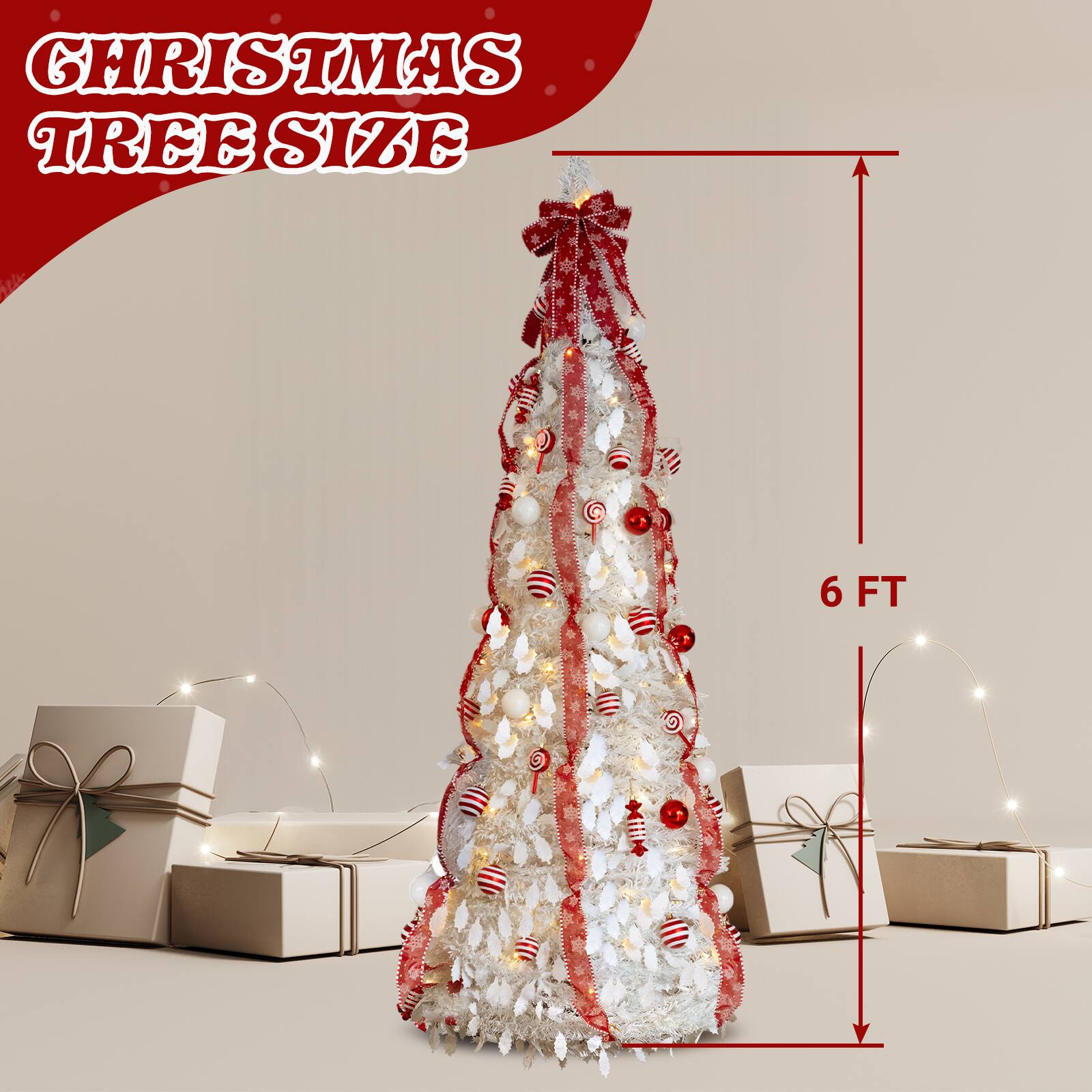 CHRISTMAS TREE SIZE  
6 FT