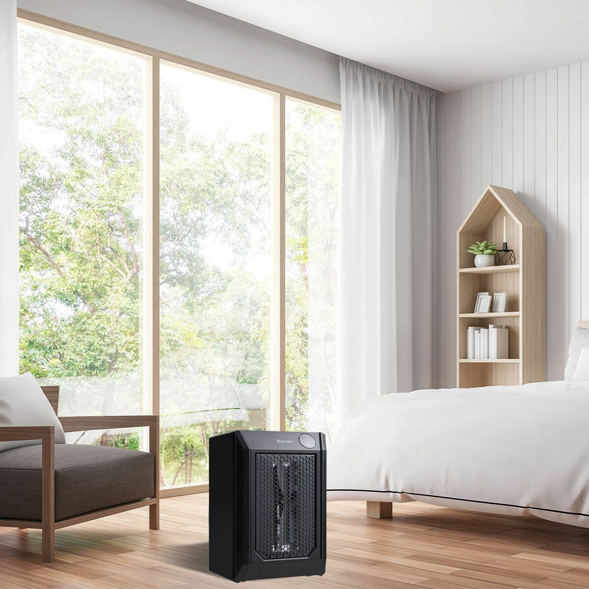 Alt View 2. Costway - Costway 1500W Portable Electric Space Heater with 2H Timer LED Remote Control Room Office - Black.