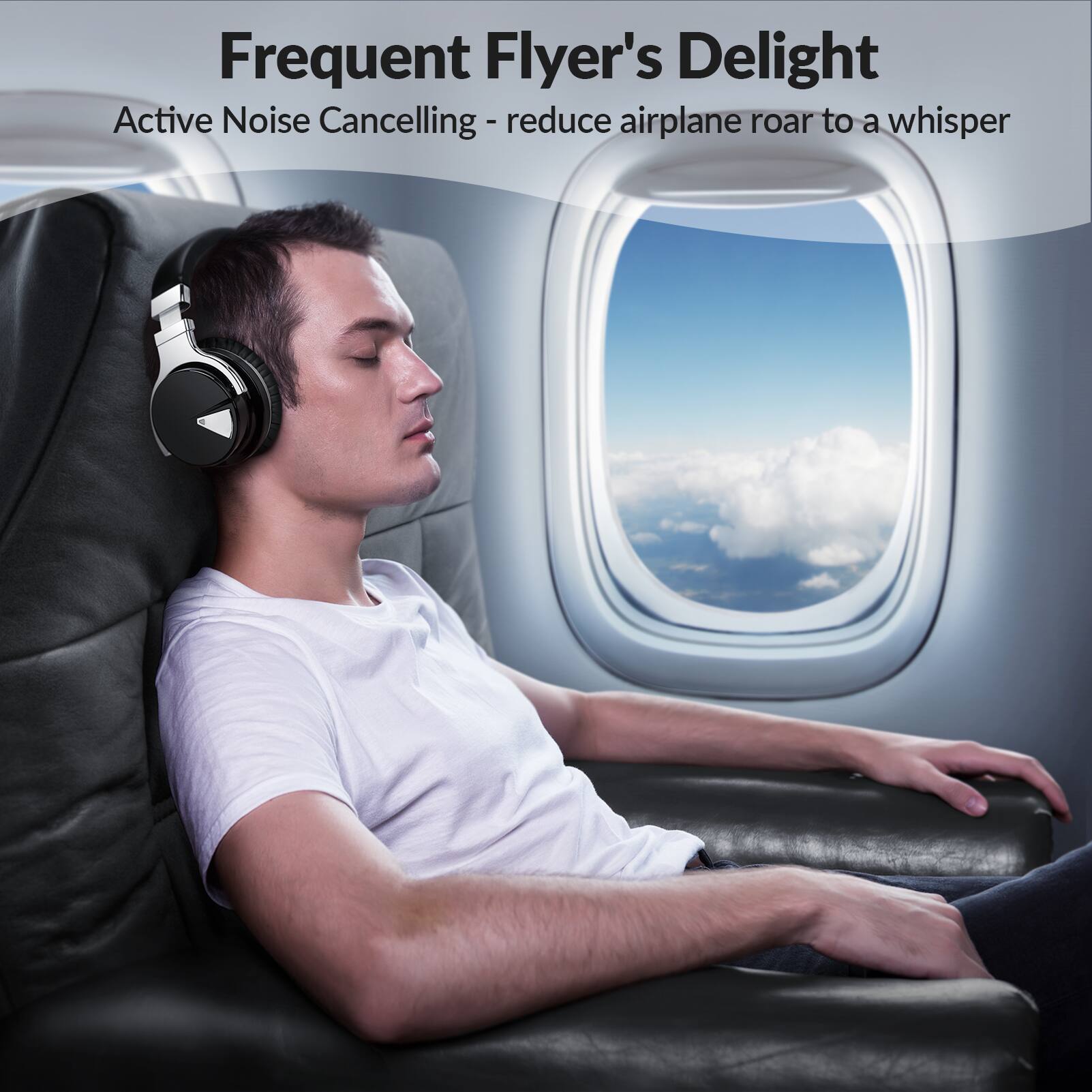 Frequent Flyer's Delight  
Active Noise Cancelling - reduce airplane roar to a whisper