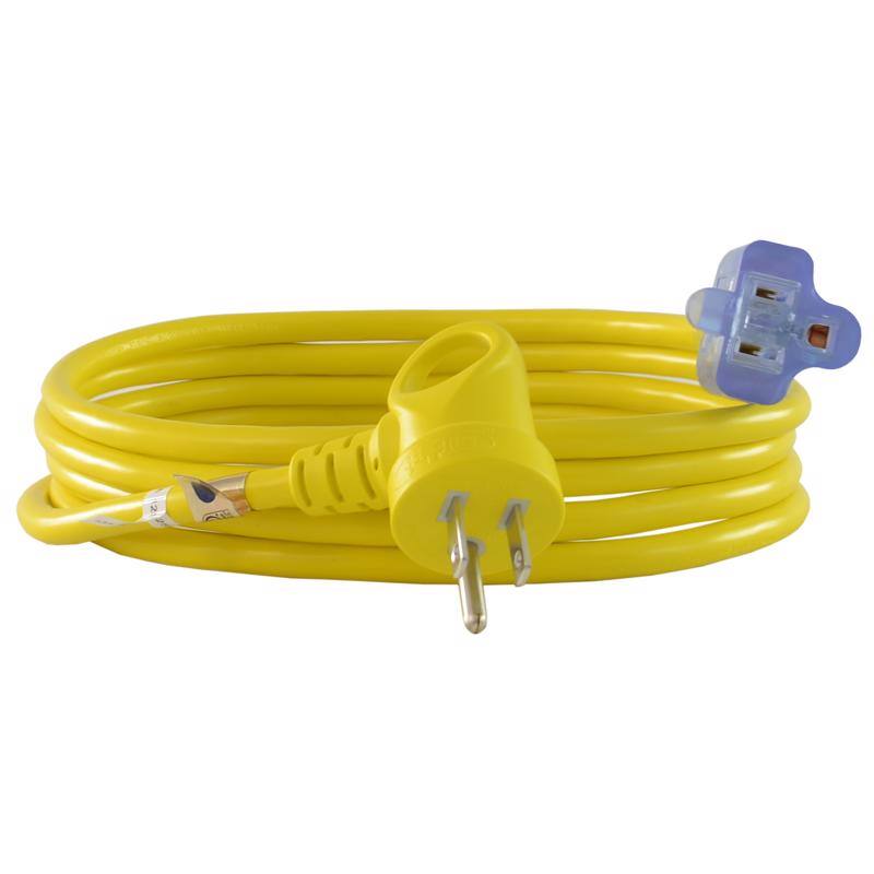 Front. Conntek - Indoor or Outdoor 9 ft. L Yellow Extension Cord 16/3 SJTW - Yellow.