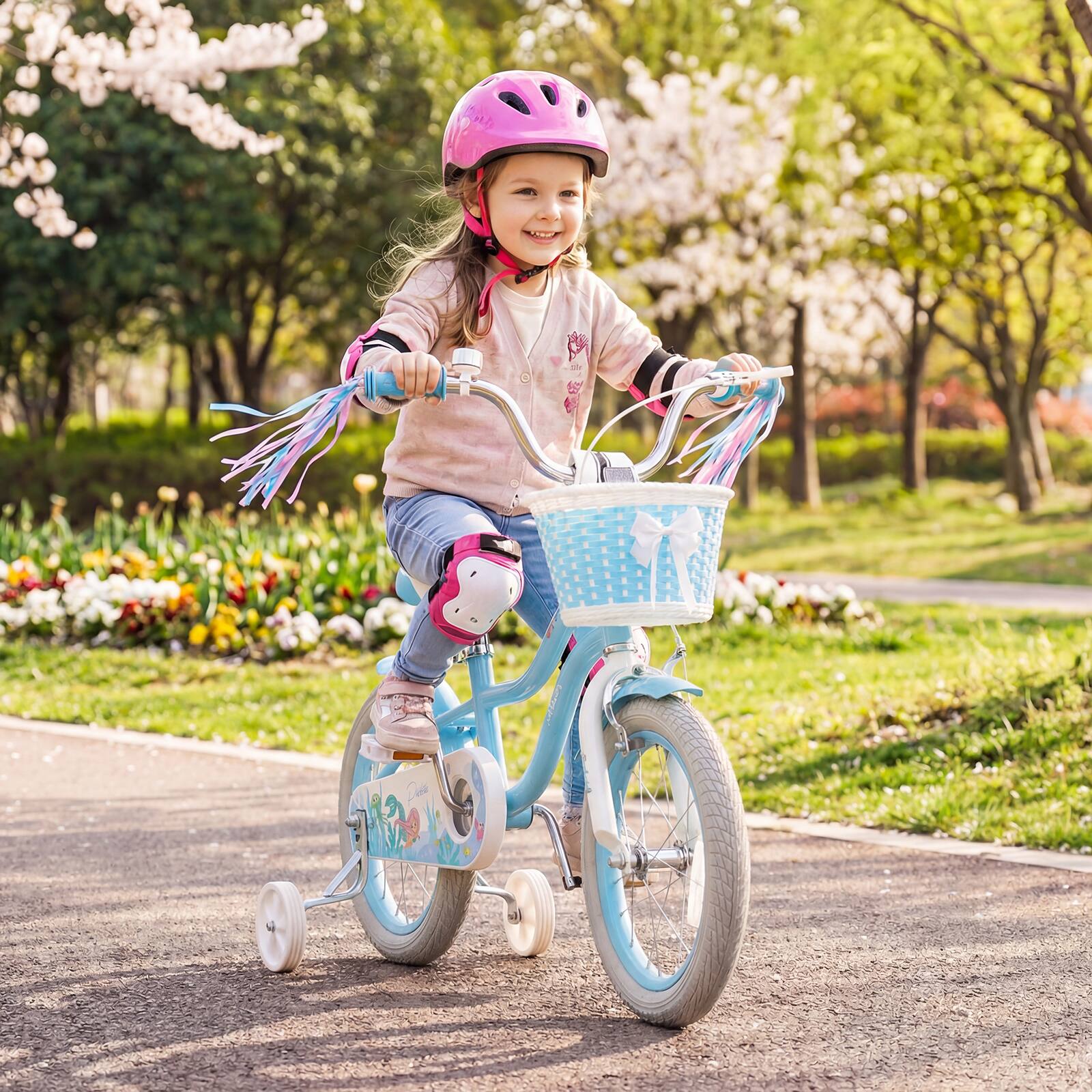 Alt View 1. Gymax - Gymax 14'' Kids Bike Toddler Bicycle w/Training Wheels Hand & Coaster Brakes Handlebar - Blue.