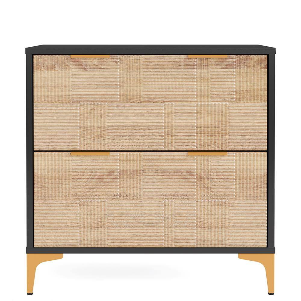 Left. Kadyn - Kadyn Filing Stroage Cabinets, 2-Drawer File Cabinet, Modern Filing Cabinet with Adjustable Hanging Bar,Brown - Brown.