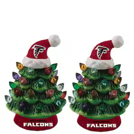 Evergreen Enterprises - Atlanta Falcons 2-Pack 4" Ceramic LED Christmas Tree Set - Multicolor