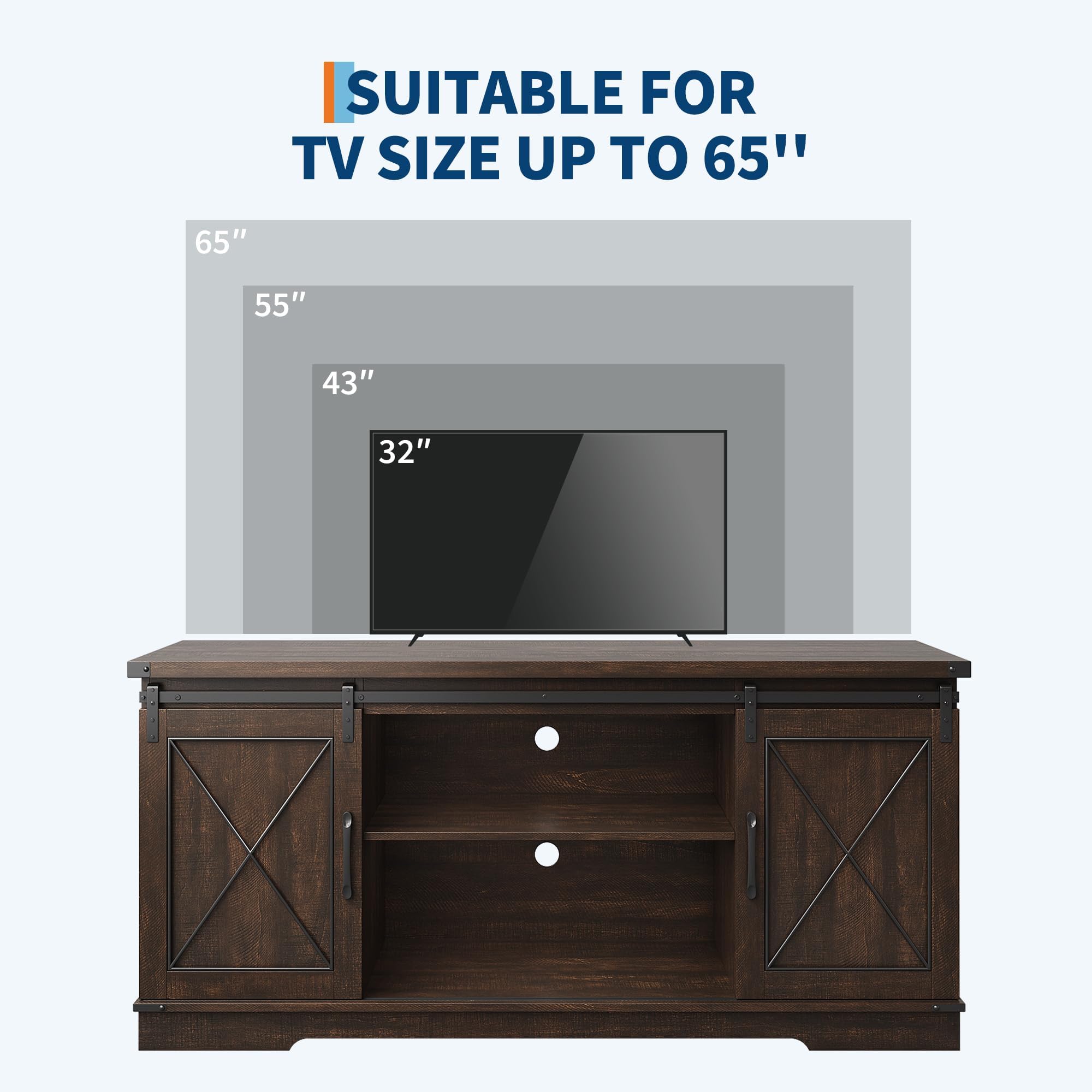 SUITABLE FOR TV SIZE UP TO 65"

65"
55"
43"
32"