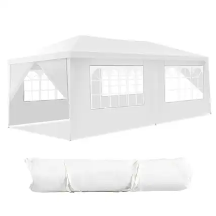 Front. Gymax - Gymax 10'x20' Outdoor Canopy Weather-resistant Tent Wedding Party Tent 6 Sidewalls W/Carry Bag - White.
