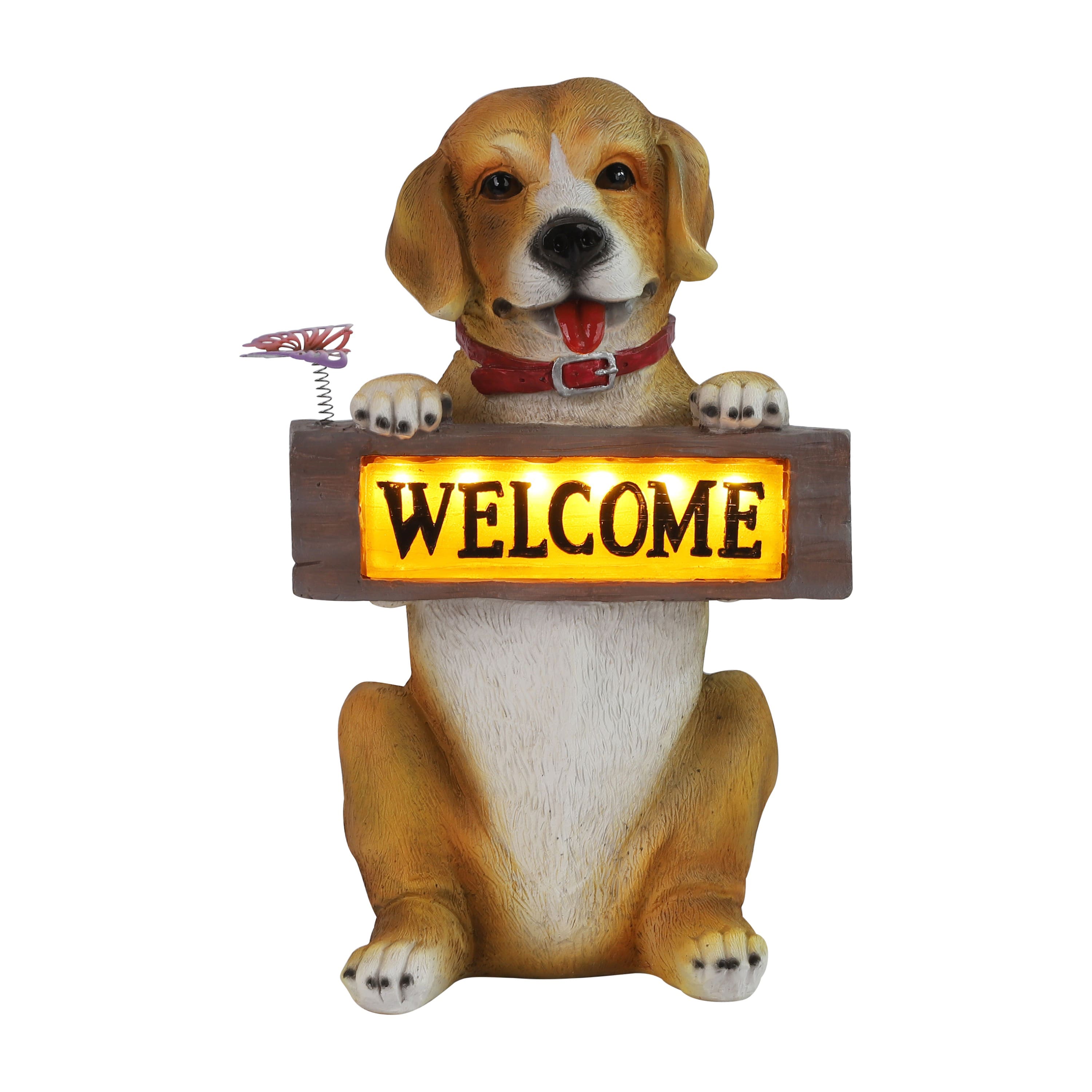 Techko - Barkley the Greeting Puppy Solar Outdoor Garden Statue with Integrated LED Light price history on PriceWatchPro