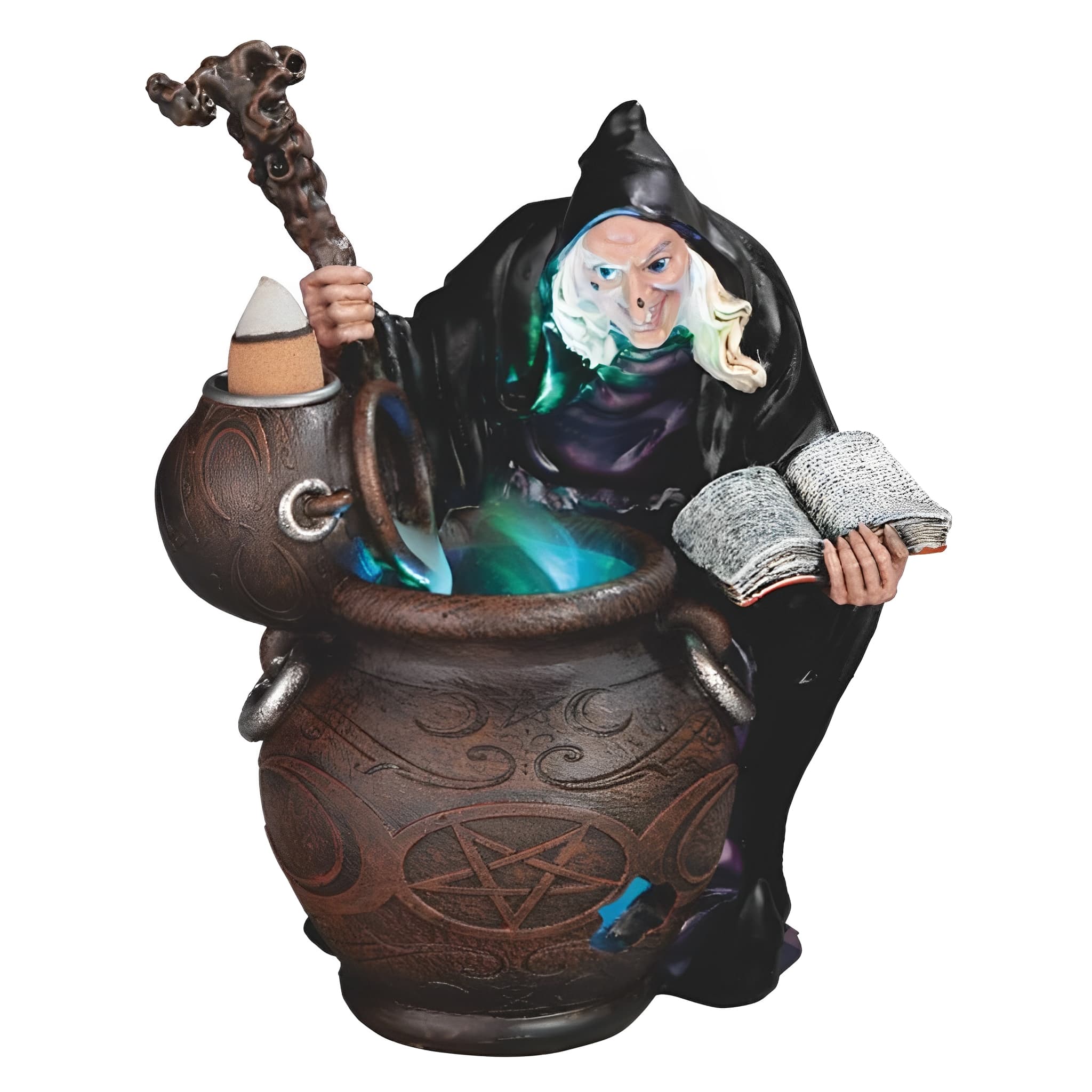FC Design - 5.75"H LED Witch Making Potion Figurine Statue Desk Tabletop Home Decor Gift - Multi-Color