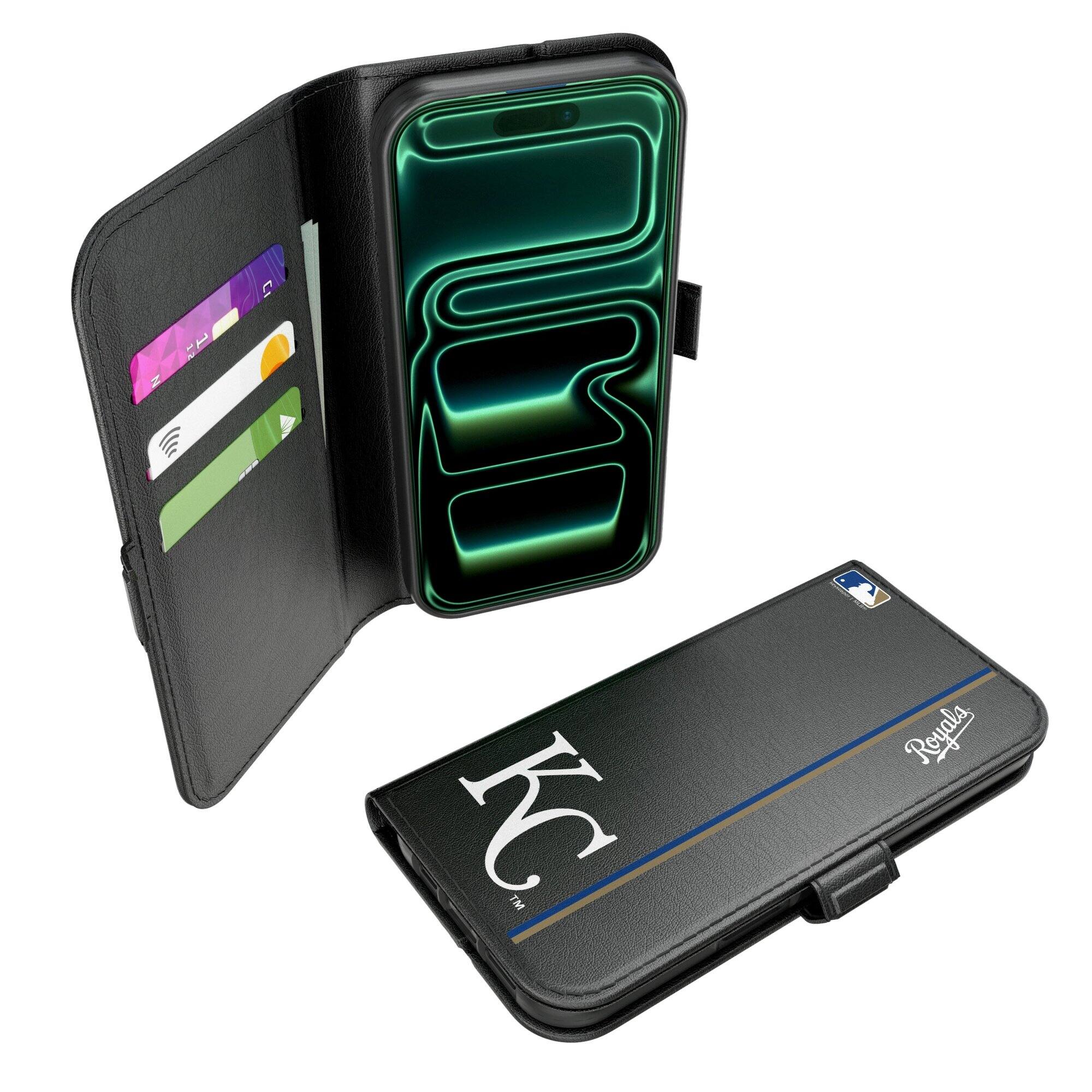 Keyscaper - MLB - Kansas City Royals iPhone Folio 2.0 Case - 17 Pro - Black