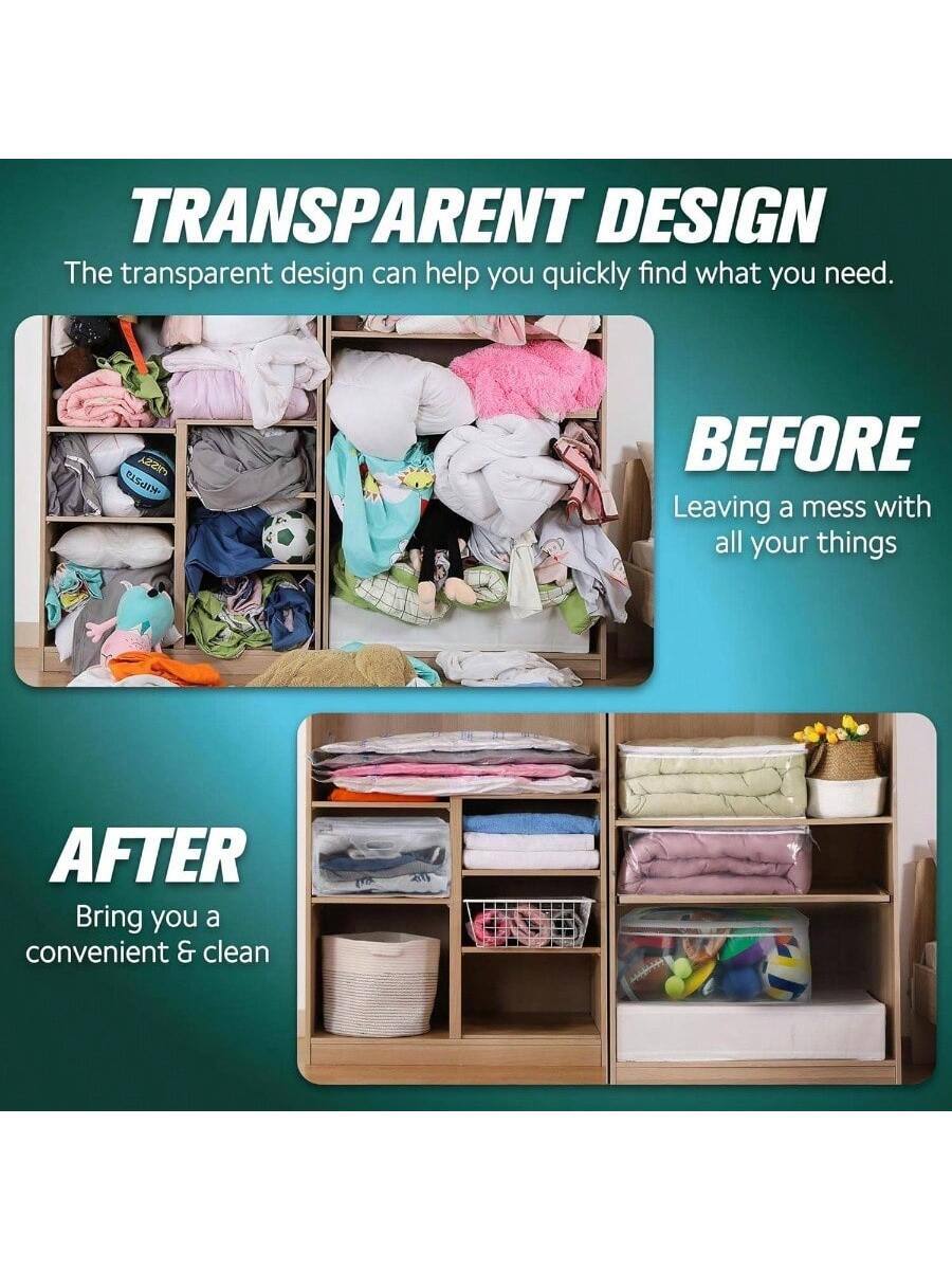**TRANSPARENT DESIGN**  
The transparent design can help you quickly find what you need.

**BEFORE**  
Leaving a mess with all your things

**AFTER**  
Bring you a convenient & clean