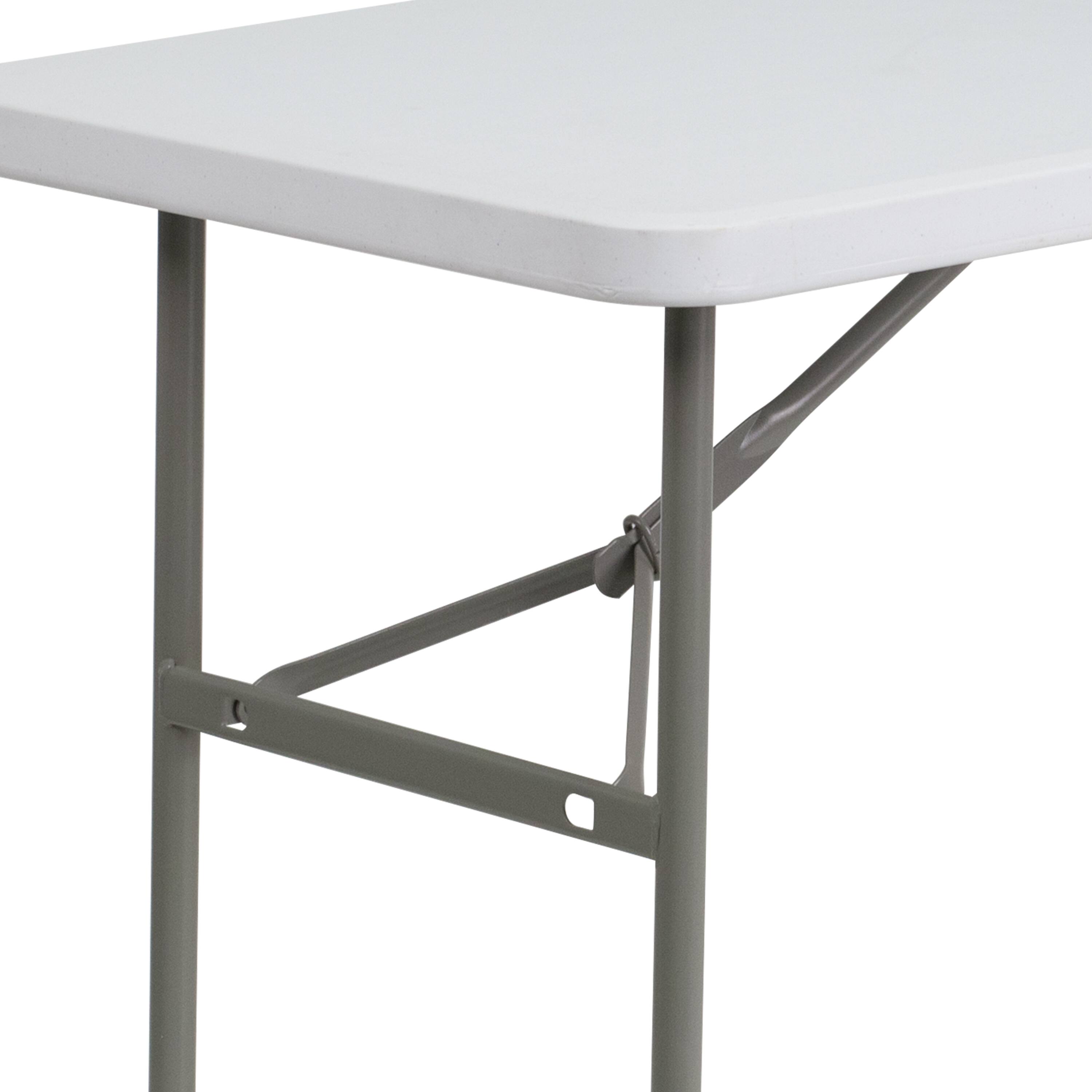 Alt View 13. Alamont Home - Elon 4-Foot Granite White Plastic Folding Table - Banquet / Event Folding Table - Granite White.