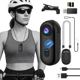 PRIMEPLUS - 4K Wearable Mini Body Camera with Magnetic Lanyard, App Remote, USB Rechargeable, 64GB for Cycling/Hiking