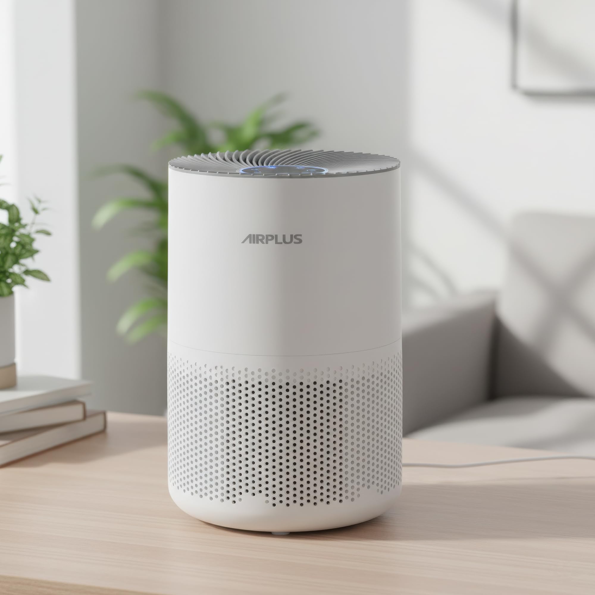 Alt View 3. Airplus - AIRPLUS KJ260 Air Purifier for Bedroom, True HEPA H13 Filter, 360° Air Intake, Sleep Mode & Timer.