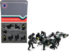 Formula One F1 Pit Crew 7 Figurine Set Team Black Release II for 1/43 Scale Models by American Diorama - Multi