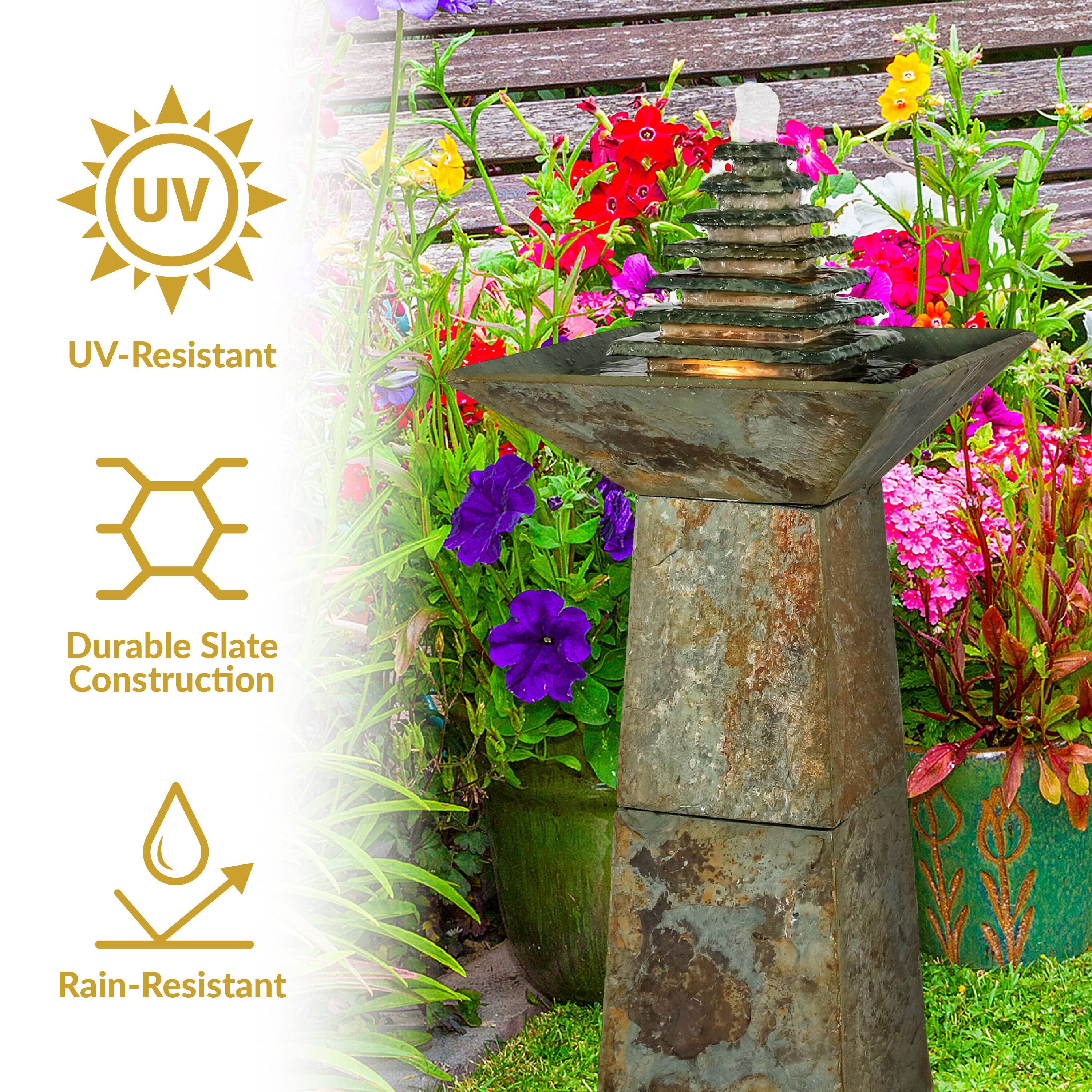 UV-Resistant  
Durable Slate Construction  
Rain-Resistant