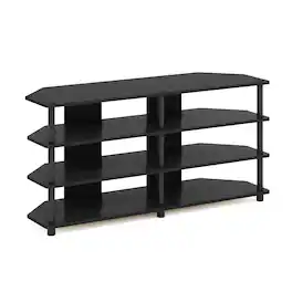 Furinno - Econ Easy Assembly 4-Tier Corner TV Stand for TV up to 55-Inch - Blackwood/Black