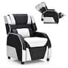 Front. Costway - Costway Kids Youth Gaming Sofa Recliner w/Headrest & Footrest PU Leather White - White.